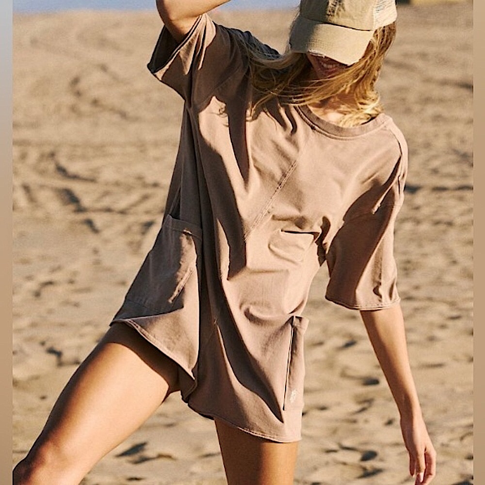 Free People, X- SMALL. Hot Shot, SS, Shorts, Romper, MOCHA LATTE, NWT!